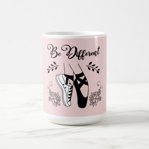 Be Different Ballet Shoes Black and White Coffee Mug
