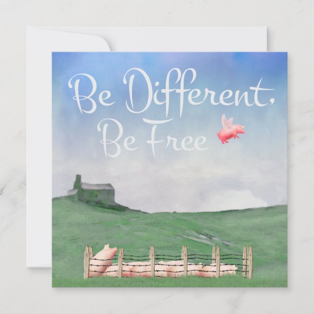 Be Different, Be Free Note Card (Front)