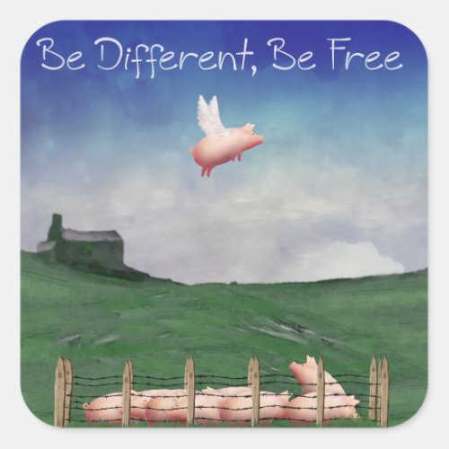 Be Different Be Free Stickers