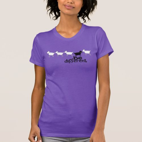 Be different black sleep ladies t_shirt