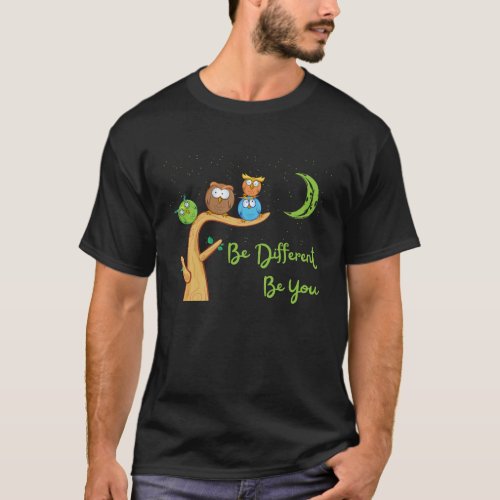 Be Different Cute Owl Bird T_Shirt