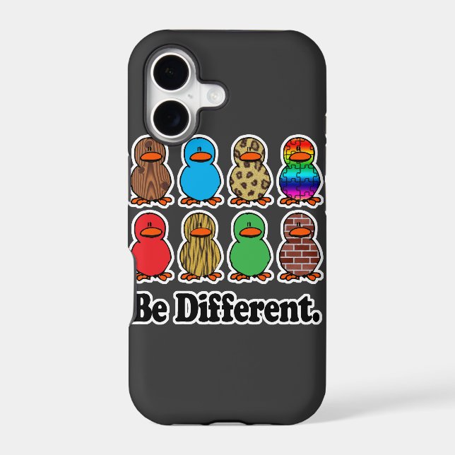 be different funny pattern ducky ducks iphone case (Back)