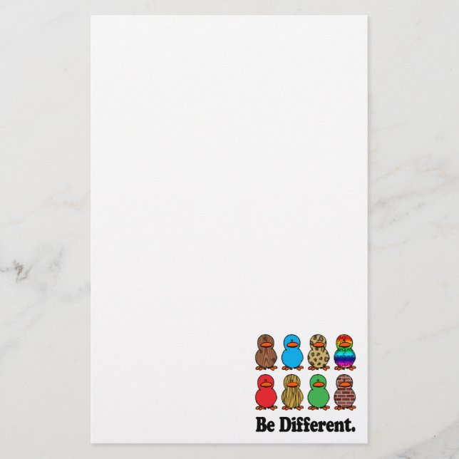 be different funny pattern ducky ducks stationery (Front)