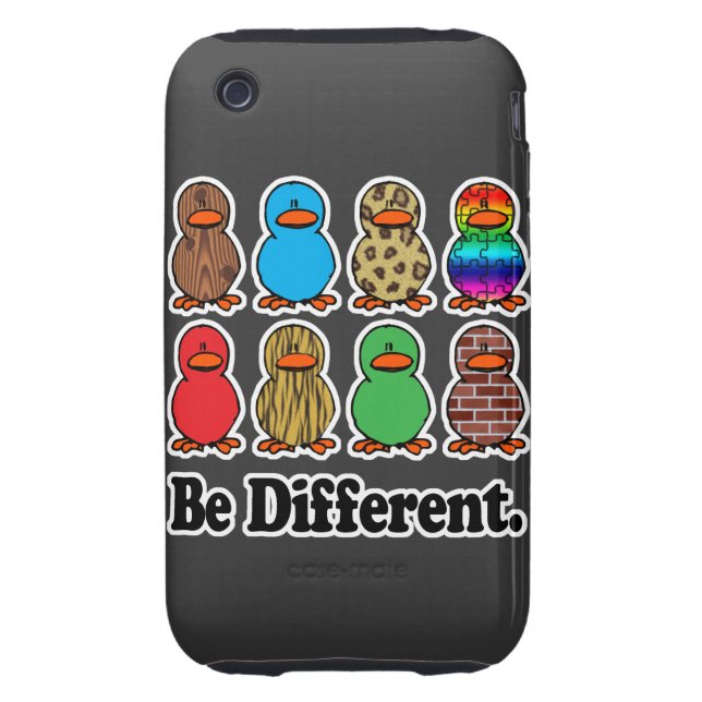 be different funny pattern ducky ducks tough iPhone 3 cover (Back)