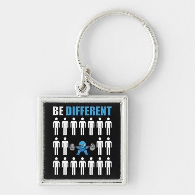 Be Different - Kawaii Anime Bodybuilding Workout Keychain (Front)