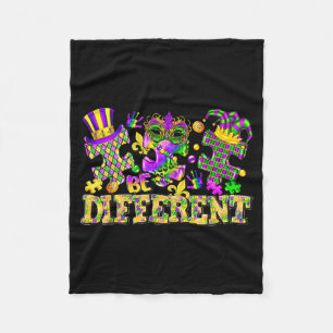 Be Different Mardi Gras New Orleans Au Fleece Blanket