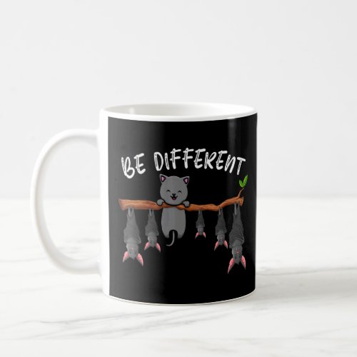 Be Different Saying Cat Bat  Coffee Mug