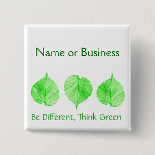 Be Different Think Green Custom Name Business Pinback Button