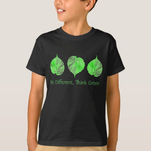 Be Different Think Green Recycle Earth Day Kids T_Shirt