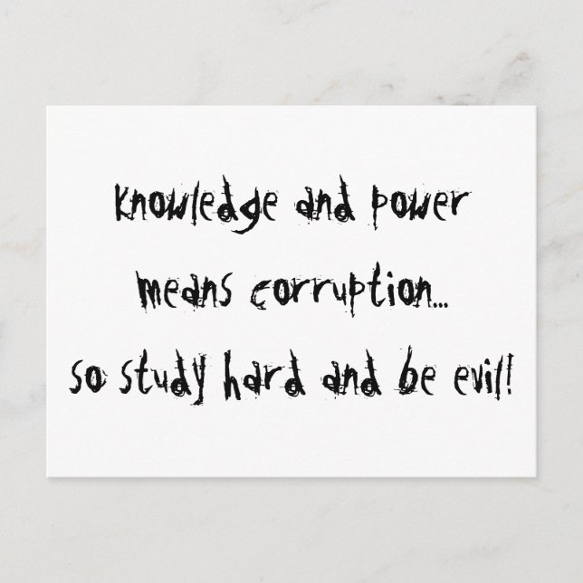 Be Evil Postcard (Front)