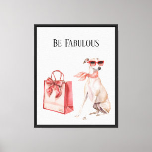 Be Fabulous Dog Bag Red Lips Canvas Print