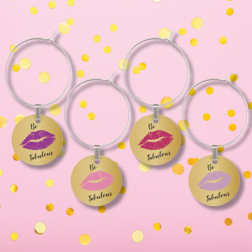 Be Fabulous Lipstick Wine Charm