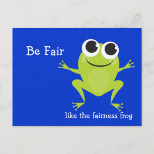 "Be Fair" Cute hopping frog Postcard