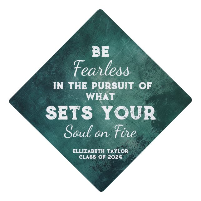 Be Fearless I Vintage Green Tassel Topper (Front)