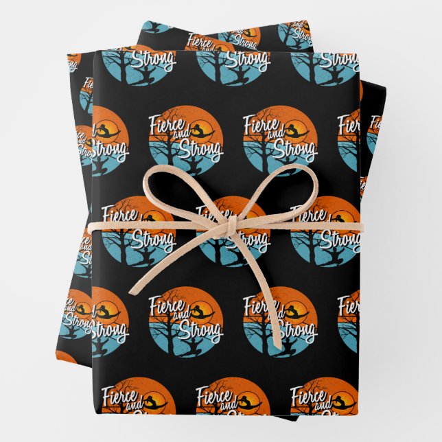 Be Fierce, Be Strong Women's Gymnastics Wrapping Paper Sheets (In situ)