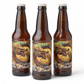 'Be fierce. Embrace the Dragon.' Lunar New Year Beer Bottle Label
