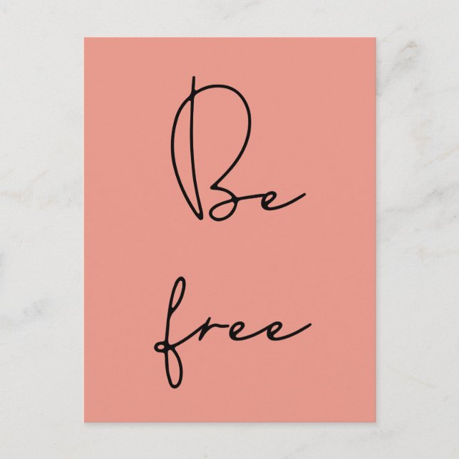Be free black font postcard (Front)