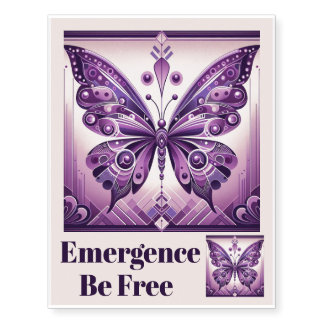 Be Free Purple Butterfly Tattoo