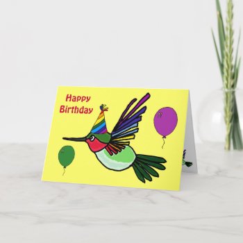 Be- Funny Hummingbird Birthday Card by inspirationrocks at Zazzle