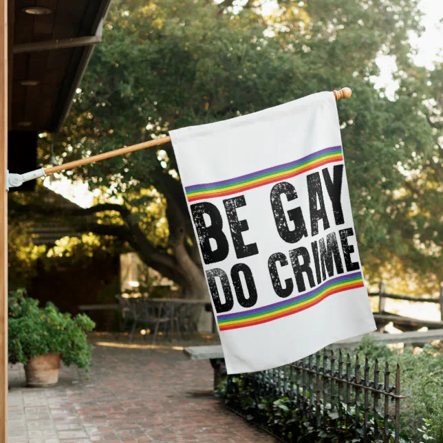 Be Gay Do Crime Vintage LGBTQ Pride House Flag | Zazzle