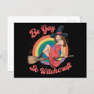 Be Gay Do Witchcraft Gay Pride Witch Halloween Postcard