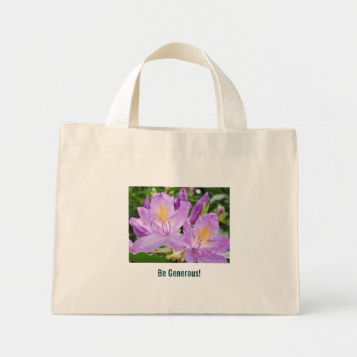 Be Generous gifts Purple Rhodies Flowers Mini Tote Bag