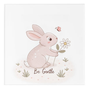 Be Gentle Baby Bunny – Minimalist Scandinavian Acrylic Print