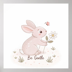 Be Gentle Baby Bunny – Minimalist Scandinavian Poster