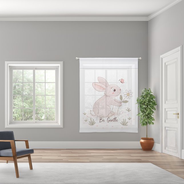 Be Gentle Baby Bunny – Minimalist Scandinavian Sheer Curtains (Wide)
