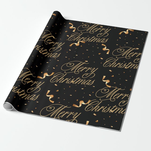 Be Gold and Merry Wrapping Paper (Unrolled)
