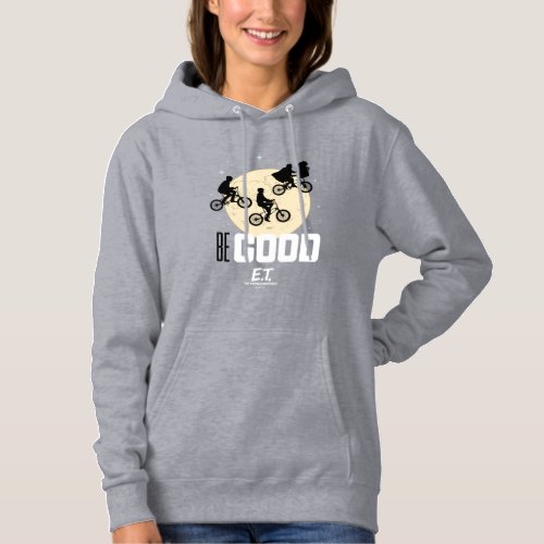 Be Good Flying Bicycles Over Moon Graphic Hoodie