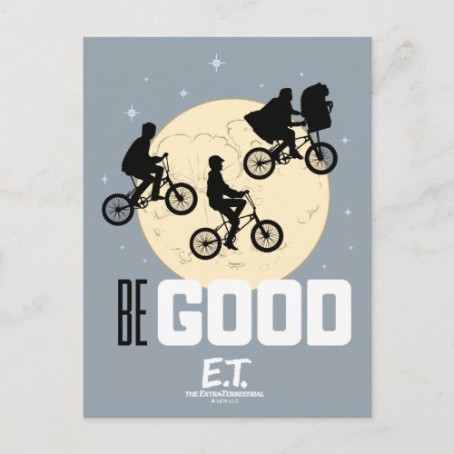 Be Good Flying Bicycles Over Moon Graphic Postcard