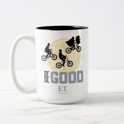 Be Good Flying Bicycles Over Moon Graphic Two_Tone Coffee Mug