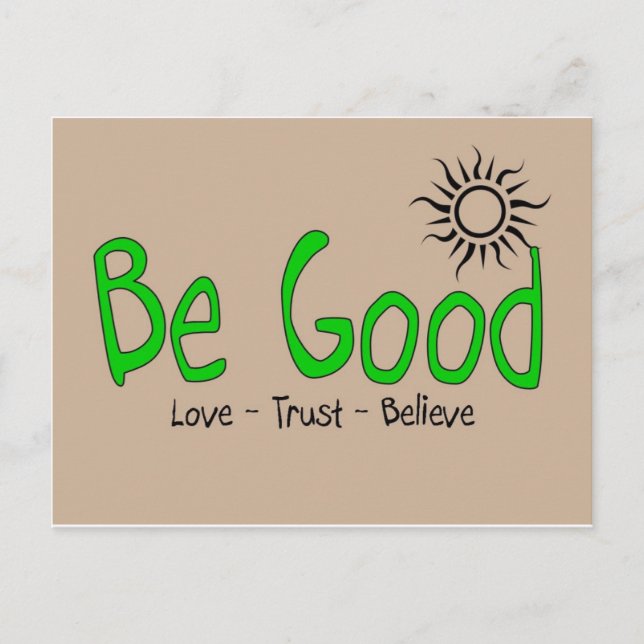 be good logo bright green w/ brown back postcard (Front)