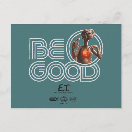 Be Good Retro Type ET Graphic Postcard