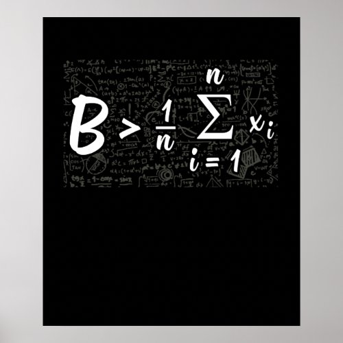 Be Greater Than Average Funny Math Poster