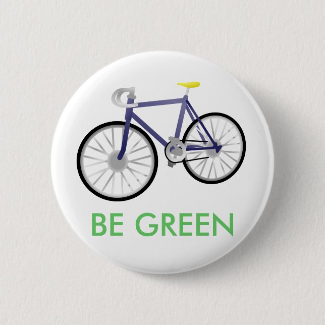 BE GREEN PINBACK BUTTON (Front)