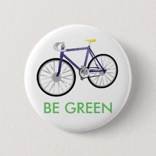 BE GREEN PINBACK BUTTON