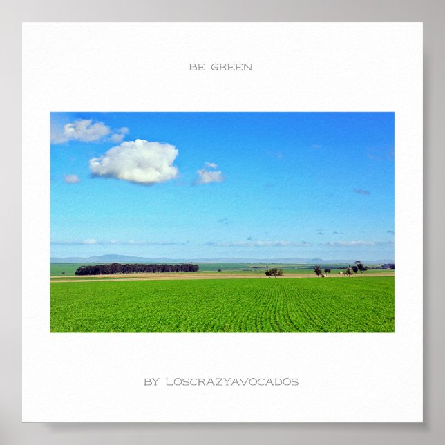 Be Green Vineyard Field Nature Landscape Poster (Front)