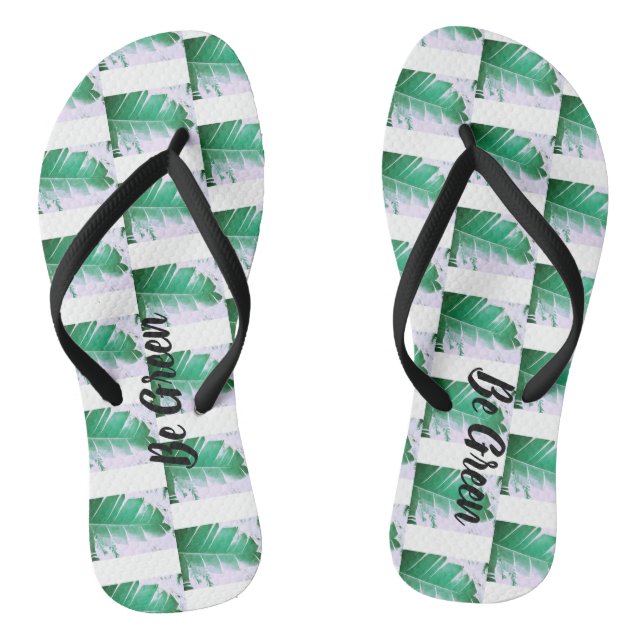 Be Green Wild Banana Leaves Flip Flops (Footbed)