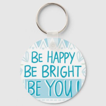 Be Happy 2.25" Basic Button Keychain by MushiStore at Zazzle