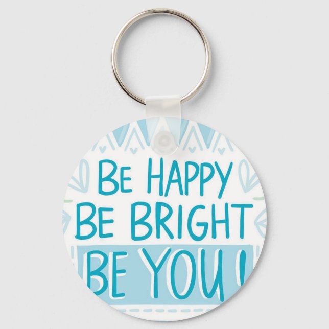 BE HAPPY 2.25" Basic Button Keychain (Front)