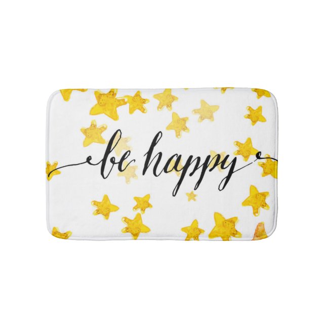 Be Happy 3 Bathroom Mat (Front)