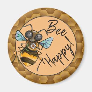 Be Happy Adorable Honeybee Magnet