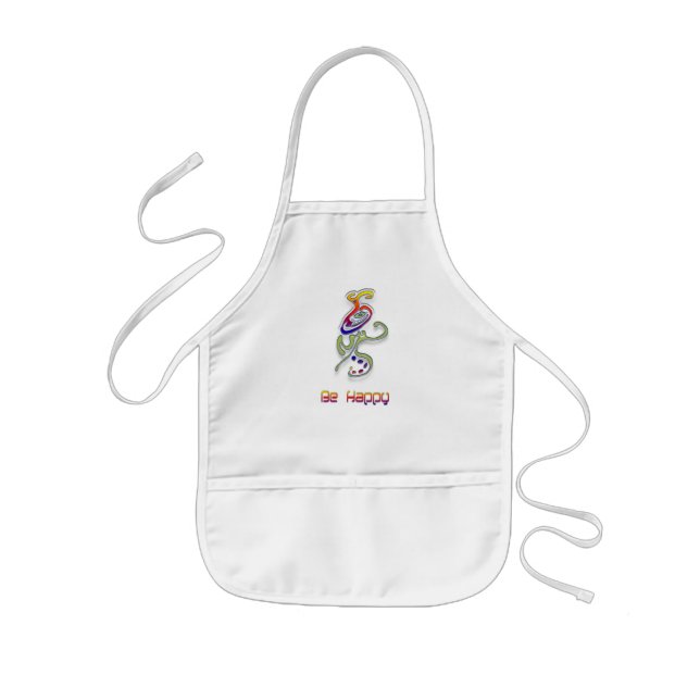 Be Happy Alien, Abstract Kids' Apron (Front)