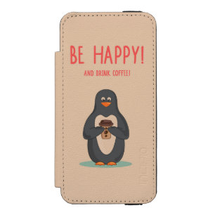 Be Happy And Drink Coffee Wallet Case For iPhone SE/5/5s
