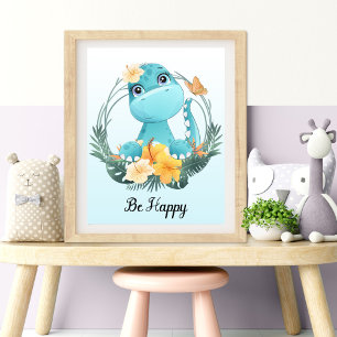 Be Happy Animal Nursery Wall Art