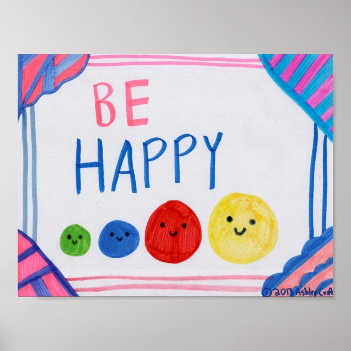 Be Happy Art Poster Print