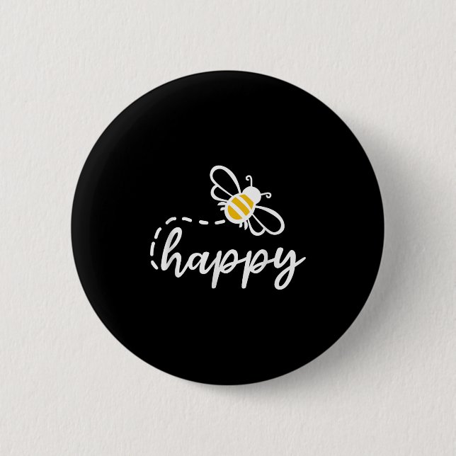 Be Happy Be Kind - Bee Happy, Inspirational, Motiv Button (Front)