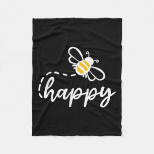 Be Happy Be Kind - Bee Happy, Inspirational, Motiv Fleece Blanket